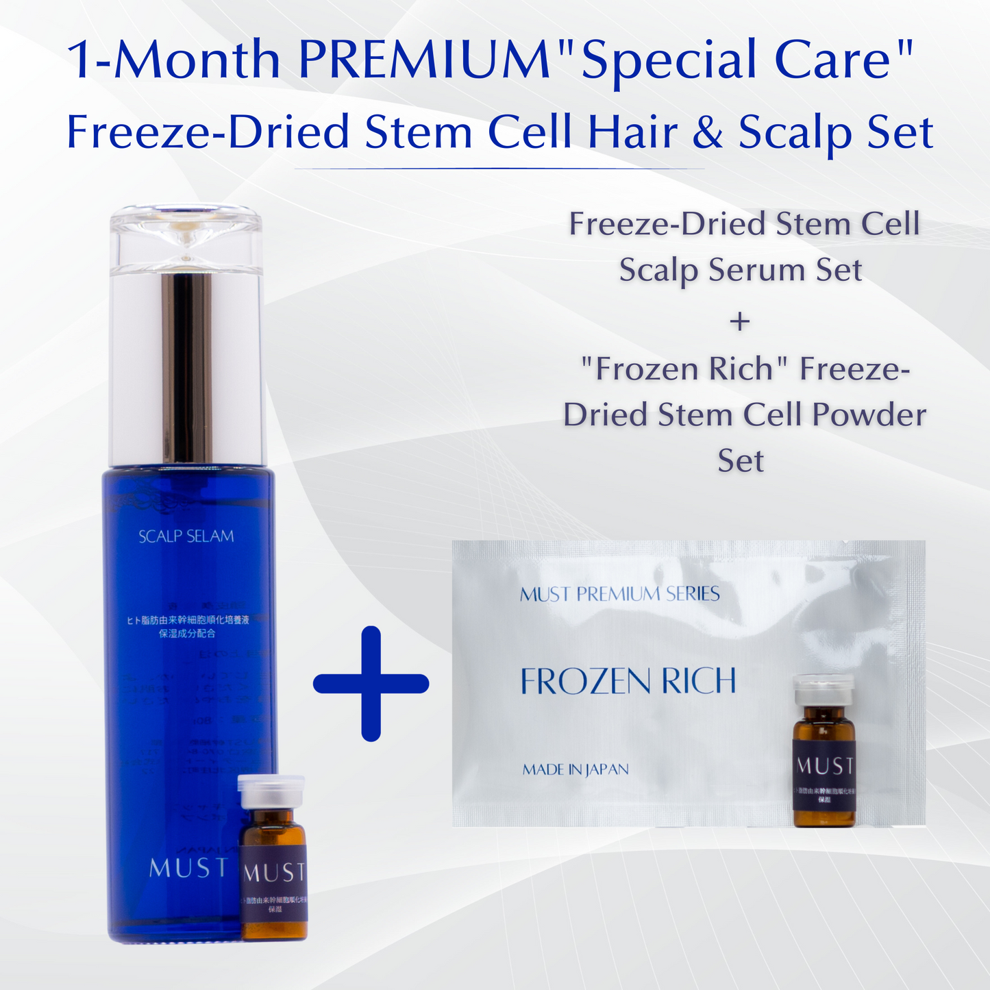 Hair & Scalp Regrow & Revive: 1-Month Freeze Dried "Special Car" Scalp Serum & "Frozen Rich" Stem Cell Essence Powder