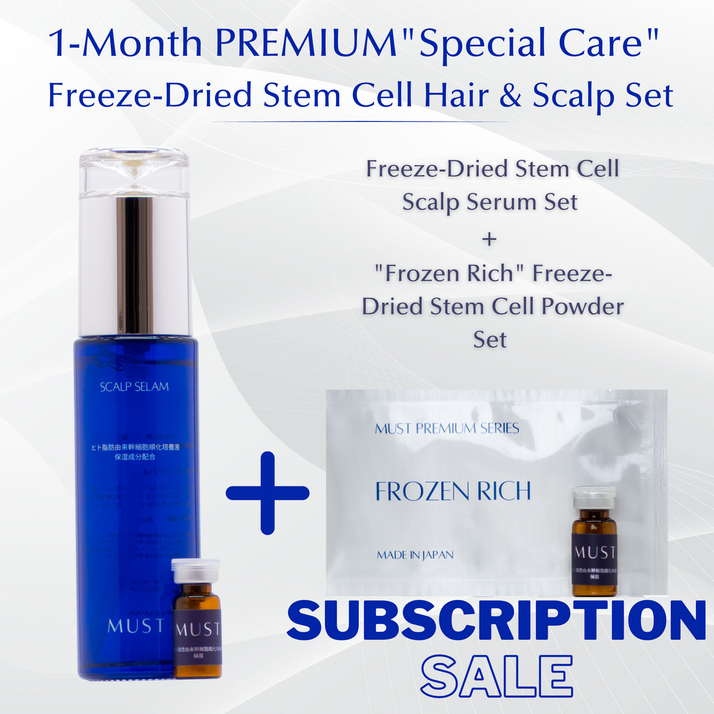 1-Month PREMIUM "Special Care"  Freeze-Dried Stem Cell Hair & Scalp Set - Subscription Sale